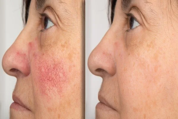 Rosacea Treatment before and after results in Riyadh